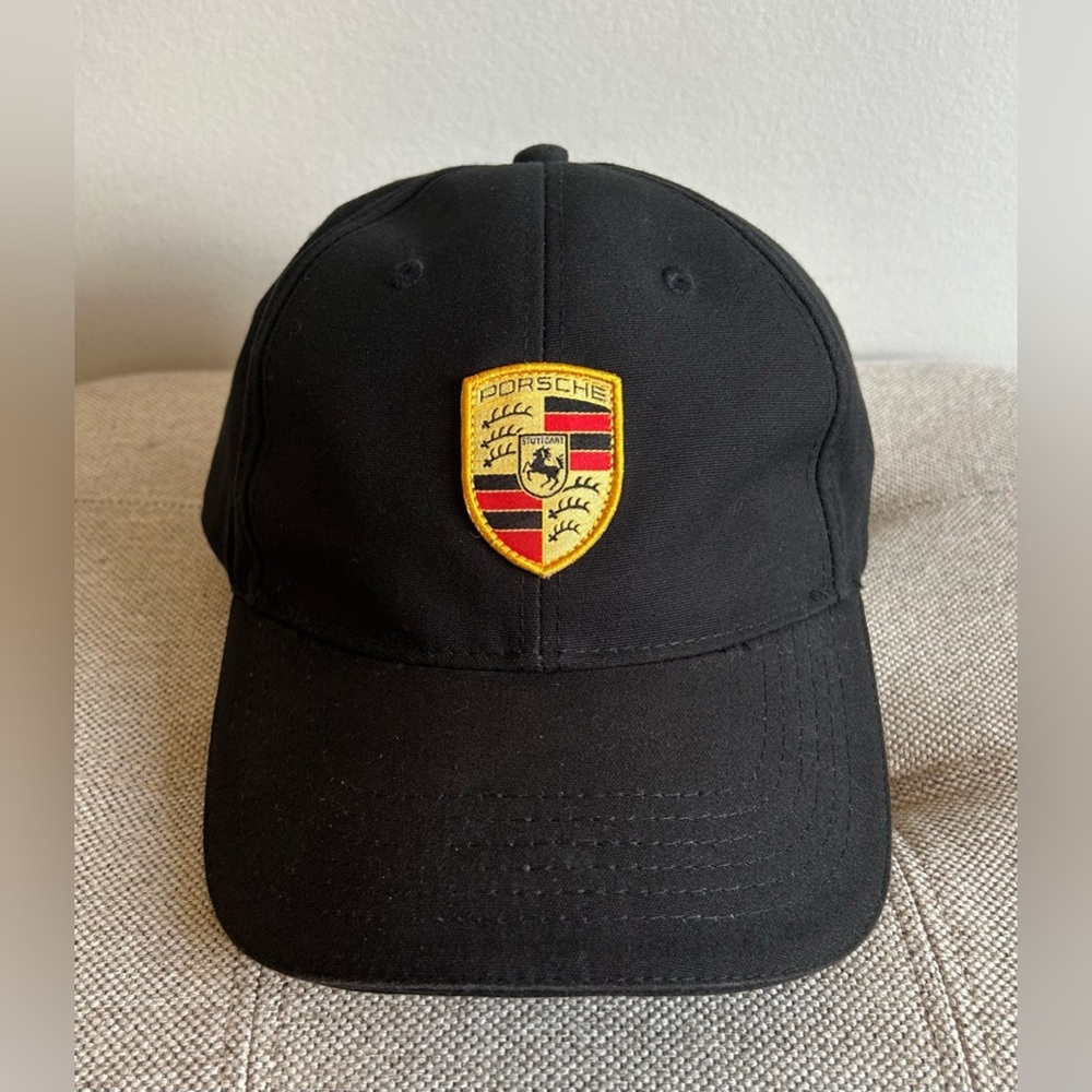 Authentic Porsche Unisex Adjustable Black Cap Hat Drivers Selection 100% Cotton